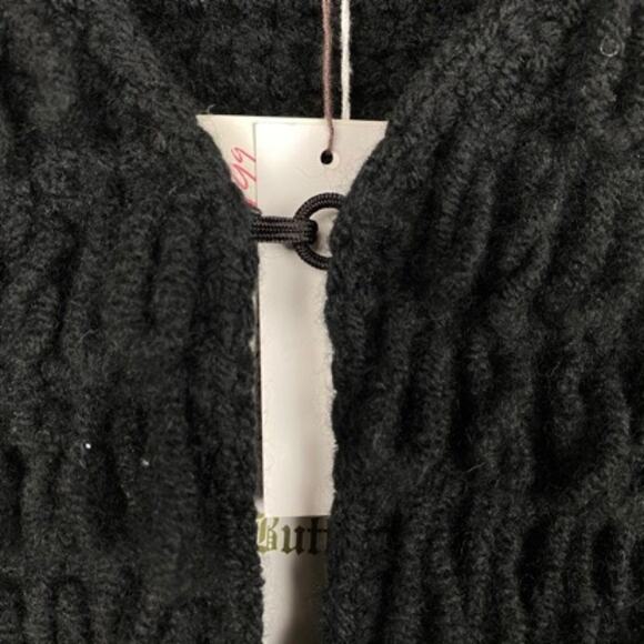 Women's S VELVET Brand Wool Loopy Yarn Vest Black Boho NWT Hippie Gypsy - Picture 6 of 9